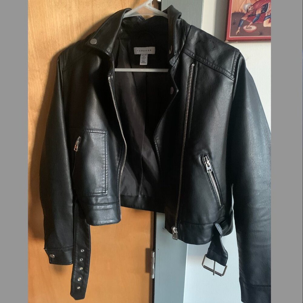 Top shop faux leather jacket